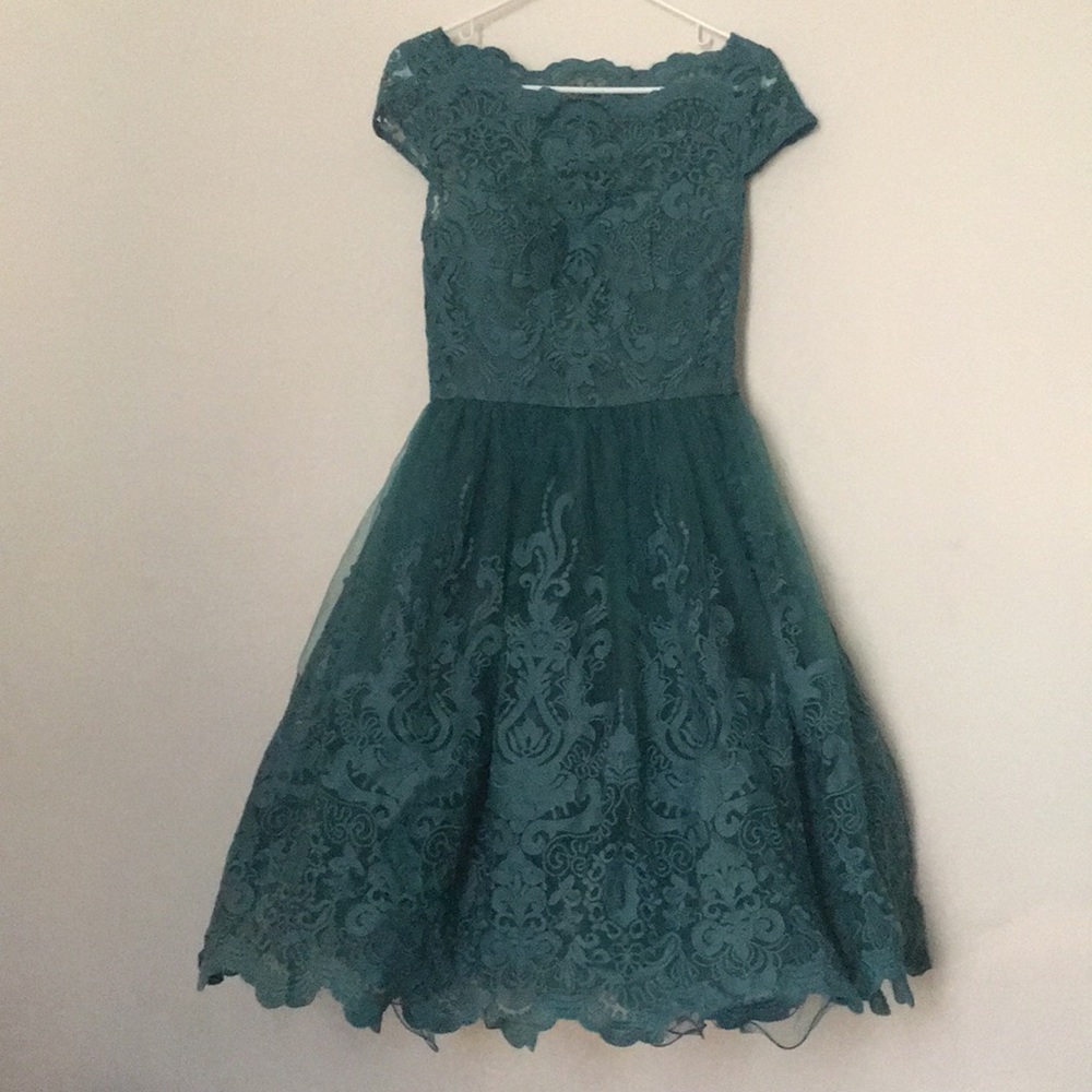 ModCloth Exquisite Elegance Lace Teal Dress